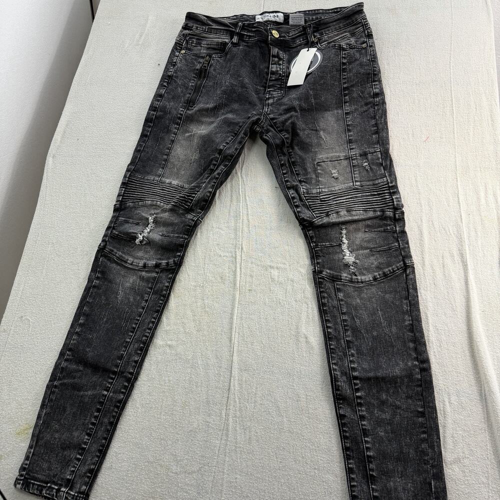 Rs1ne Jeans Men’s Skinny Tapered 34x32 NWT Distressed